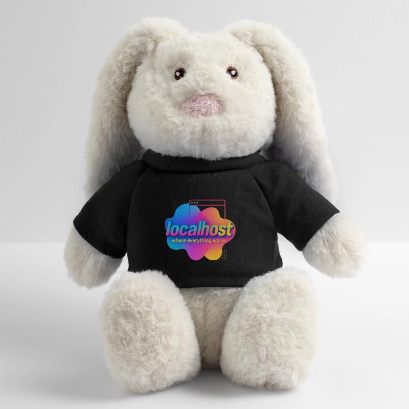 Localhost Colorful Graphic Tee for Developers MiniFeet® RecycelHase® Bunny Cream