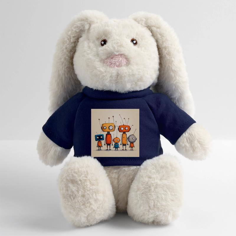 Robot Amicaux Enfantins Lapin en peluche recyclé MiniFeet® Crème
