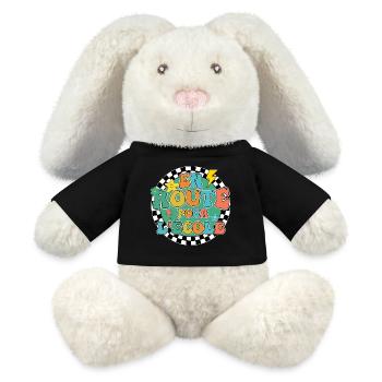 On the way to school back to school gift - MiniFeet® RecycelHase® Bunny Cream - black - Front