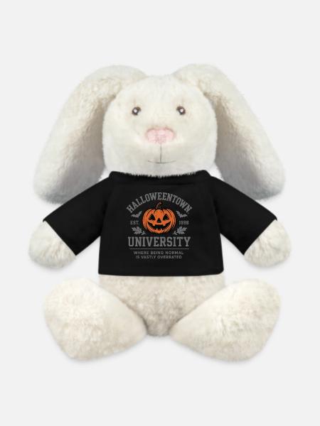 Halloweentown University - Halloween Design Motif - MiniFeet® RecycelHase® Bunny Cream - black