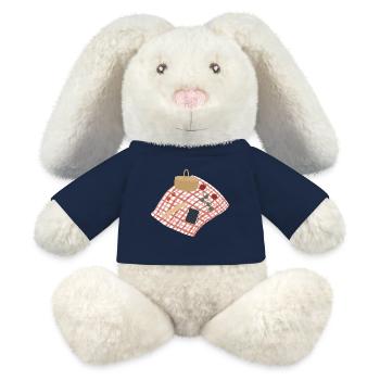 Rustikale Picknickszene Illustration - MiniFeet® RecycelHase® Creme - French Navy - Vorne
