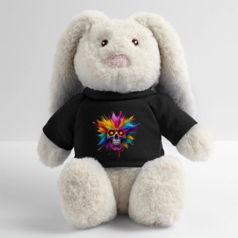 Crâne coloré avec explosion de couleurs Lapin en peluche recyclé MiniFeet® Crème