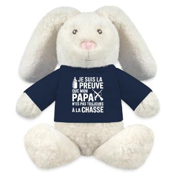 Lustiges Baby T-Shirt – Nicht immer Papa - MiniFeet® RecycelHase® Creme - French Navy - Vorne