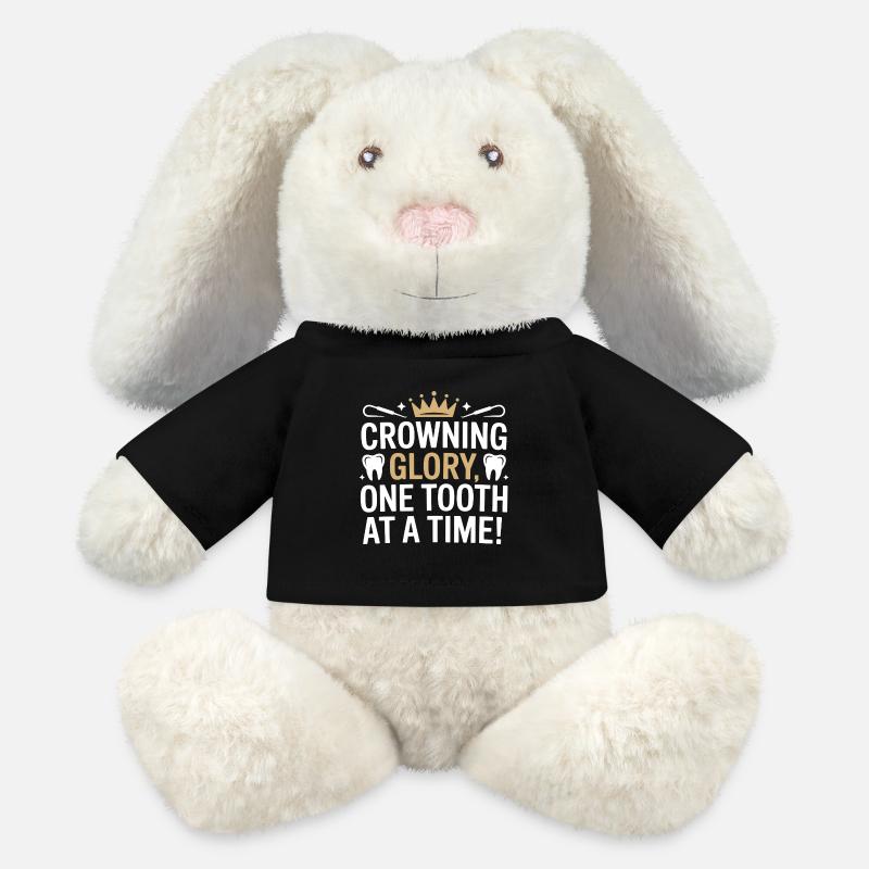 Dental Lab Technician Bridge Design  - MiniFeet® RecycelHase® Bunny Cream - black