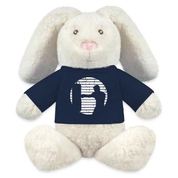 Croquis de boxeur - Lapin en peluche recyclé MiniFeet® Crème - bleu marine - Devant