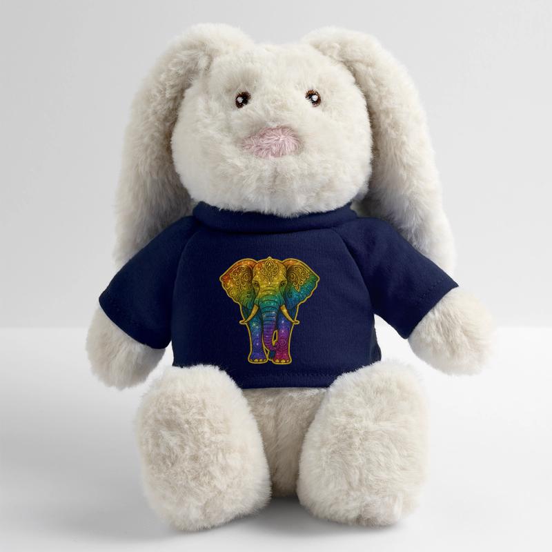 Rainbow elephant with gold pattern MiniFeet® RecycelHase® Bunny Cream