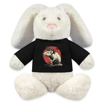 Punkrock Ratte - MiniFeet® RecycelHase® Creme - Schwarz - Vorne