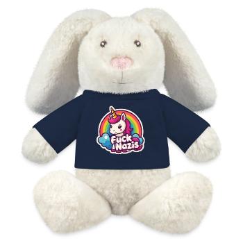 Unicorn Against Nazis Rainbow Unicorn - MiniFeet® RecycelHase® Bunny Cream - french navy - Front