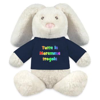 Maremme-Tröge (mehrfarbige Phrase der Toskana) - MiniFeet® RecycelHase® Creme - French Navy - Vorne