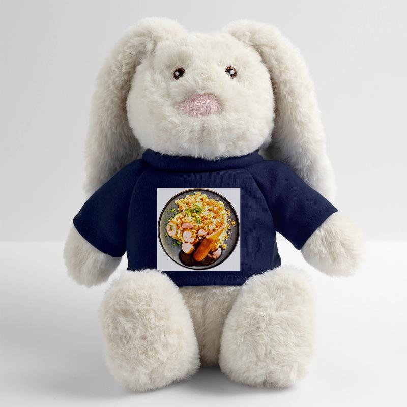 Dish with sausage and mashed potatoes MiniFeet® RecycelHase® Bunny Cream