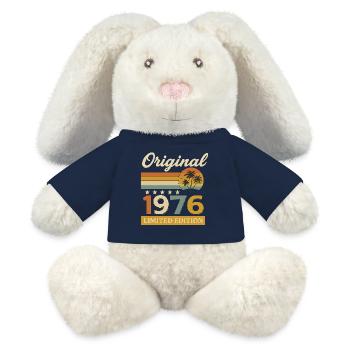 50th Birthday Funny Gift 1976 Vintage - MiniFeet® RecycelHase® Bunny Cream - french navy - Front