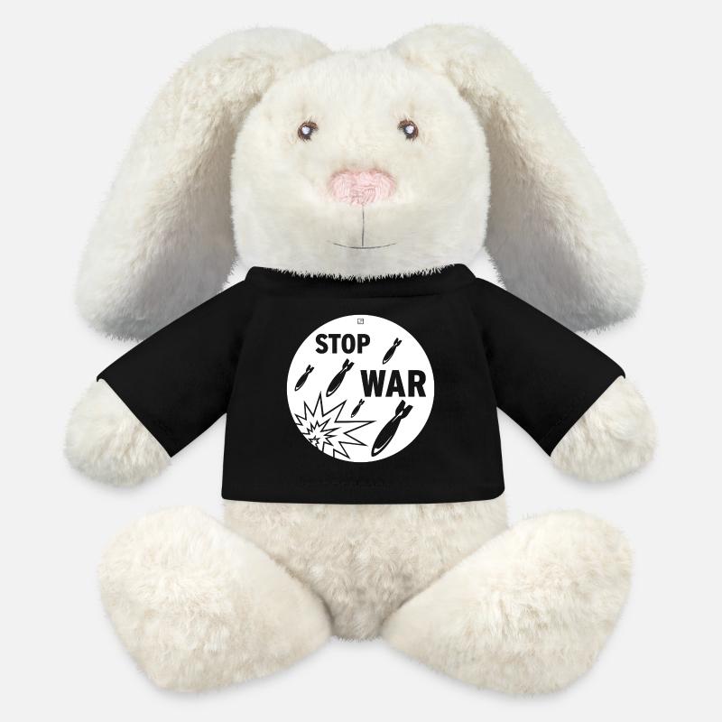 Stop War - MiniFeet® RecycelHase® Bunny Cream - black