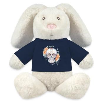 Sugar Skull Halloween Party Outfit Geschenk Lustig - MiniFeet® RecycelHase® Creme - French Navy - Vorne