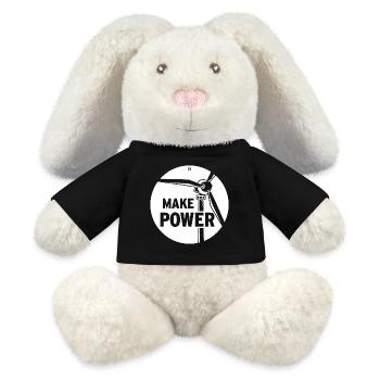 FAIRE DE LA PUISSANCE - Lapin en peluche recyclé MiniFeet® Crème - noir - Devant