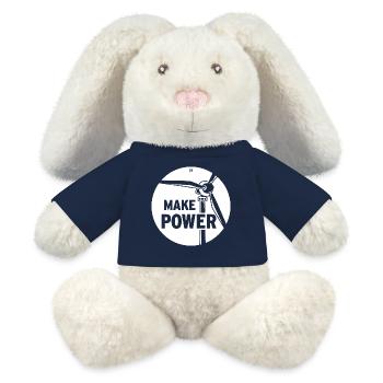 FAIRE DE LA PUISSANCE - Lapin en peluche recyclé MiniFeet® Crème - bleu marine - Devant