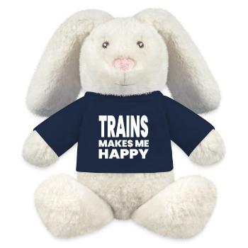 Trains - MiniFeet® RecycelHase® Bunny Cream - french navy - Front