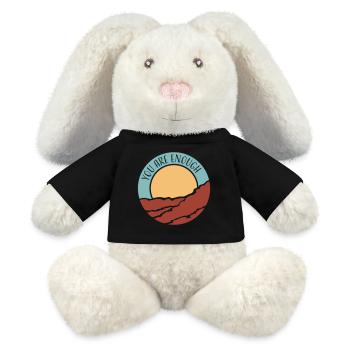 You Are Enough Self Love Motivational Quote - MiniFeet® RecycelHase® Bunny Cream - black - Front
