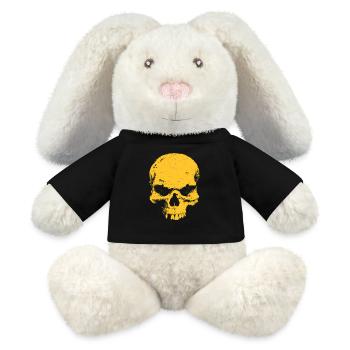 Contraste crâne jaune - Lapin en peluche recyclé MiniFeet® Crème - noir - Devant
