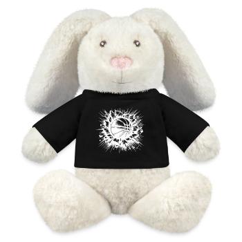 Un lancer de basket détruit un mur - Lapin en peluche recyclé MiniFeet® Crème - noir - Devant