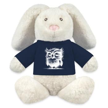 Eule ich bin nicht grummelig nur unausgeschlafen - MiniFeet® RecycelHase® Creme - French Navy - Vorne