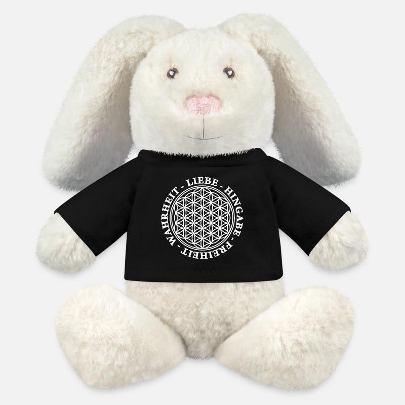 Amour, Dévotion, Liberté, Vérité - BDL 2 - Lapin en peluche recyclé MiniFeet® Crème - noir