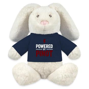 Powered by Pinot Wine Energy Saying - MiniFeet® RecycelHase® Bunny Cream - french navy - Front