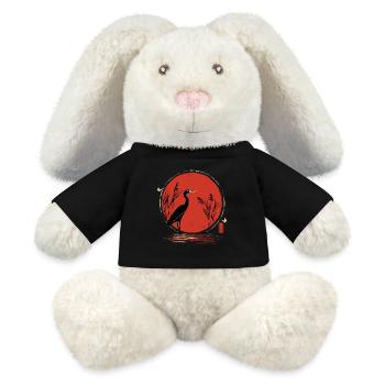 Red Crane Ukiyoe - MiniFeet® RecycelHase® Bunny Cream - black - Front