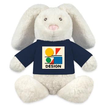 Géométrie Bauhaus Composition colorée - Lapin en peluche recyclé MiniFeet® Crème - bleu marine - Devant