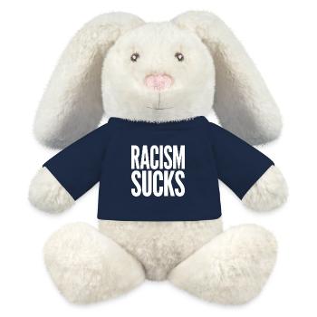 Rassismus ist schrecklich – Cooles Pride-Logo - MiniFeet® RecycelHase® Creme - French Navy - Vorne