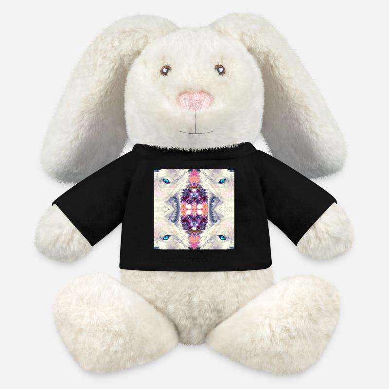 Arctic Wolves Kaleidoscope - MiniFeet® RecycelHase® Bunny Cream - black