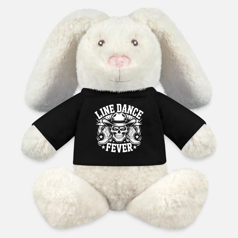 Line Dance Forever Skull - MiniFeet® RecycelHase® Bunny Cream - black