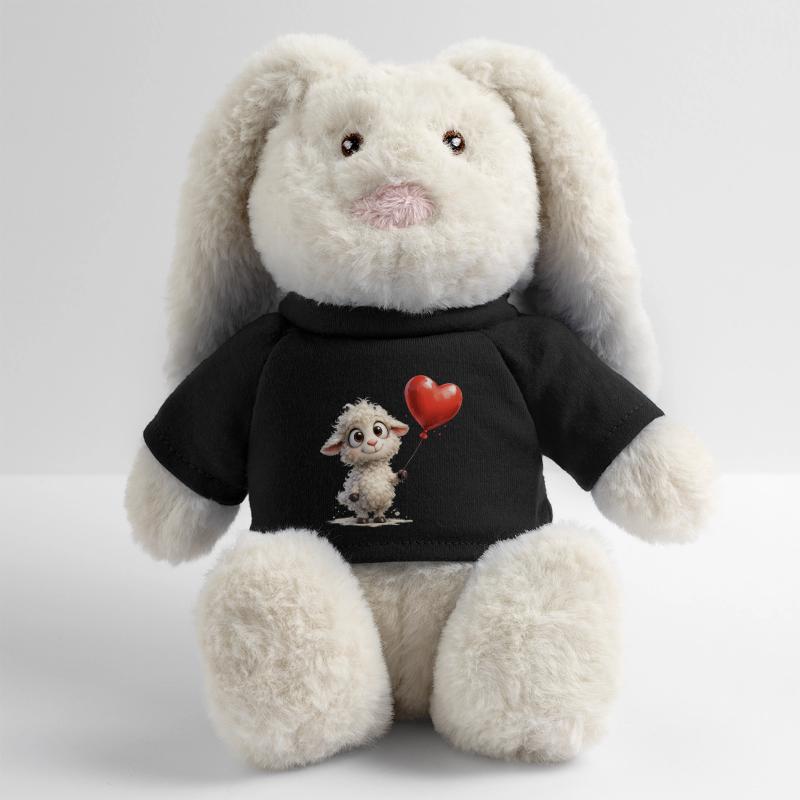 Lamm mit Herzballon MiniFeet® RecycelHase® Creme