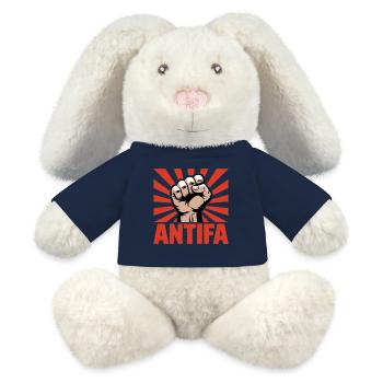 Antifa - Antifascist Merch - MiniFeet® RecycelHase® Creme - French Navy - Vorne