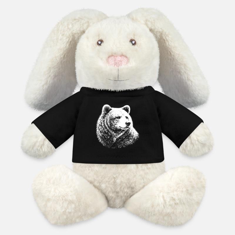 Bear – realistic graphics in black and white - MiniFeet® RecycelHase® Bunny Cream - black