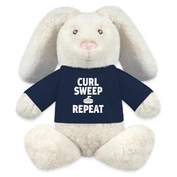 Curl Sweep Repeat Curling Sport Eissport - MiniFeet® RecycelHase® Creme - French Navy - Vorne