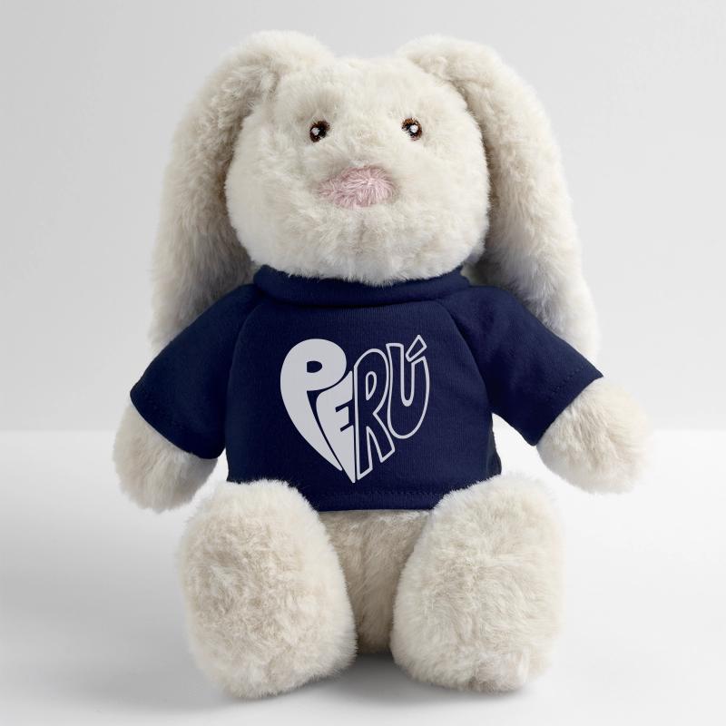 Logo dessiné à la main du Pérou - Variable de couleur Lapin en peluche recyclé MiniFeet® Crème