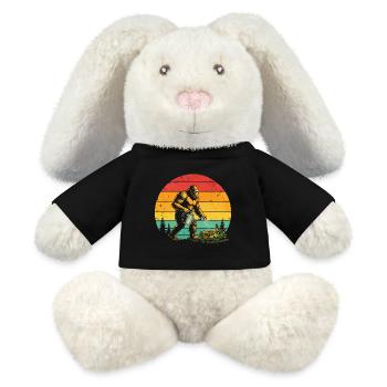 Funny Big Foot Gardener Garden Flowers - MiniFeet® RecycelHase® Bunny Cream - black - Front