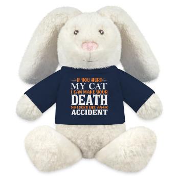 If you hurt my cat - MiniFeet® RecycelHase® Bunny Cream - french navy - Front