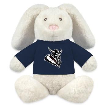 Wikinger-Eroberer, nordisches Maskottchenprofil Krieger - MiniFeet® RecycelHase® Creme - French Navy - Vorne