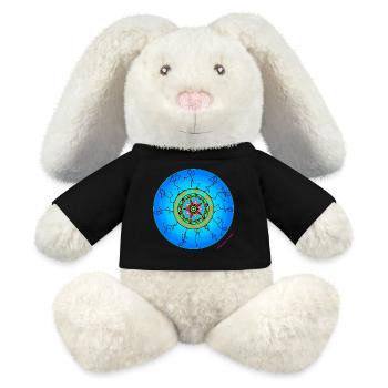 Release the Vibe - Hand Drawn Mandala Art - MiniFeet® RecycelHase® Bunny Cream - black - Front