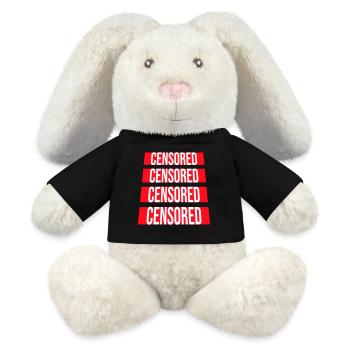 Censored Funny Statement Freedom Logo - MiniFeet® RecycelHase® Bunny Cream - black - Front