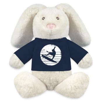 Conception de surfeur - Lapin en peluche recyclé MiniFeet® Crème - bleu marine - Devant