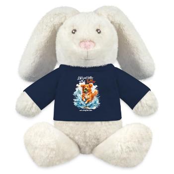 Aquarelle de la Nouvelle-Écosse : La vie est meilleure avec un Toller - Lapin en peluche recyclé MiniFeet® Crème - bleu marine - Devant