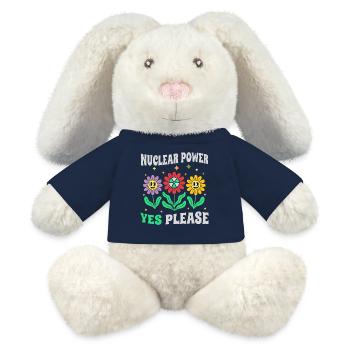 Nuclear power Yes Please with flowers retro - MiniFeet® RecycelHase® Bunny Cream - french navy - Front