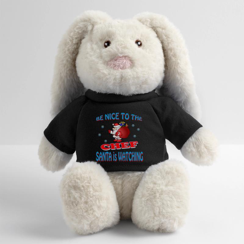 CHEF DU PÈRE NOËL Lapin en peluche recyclé MiniFeet® Crème