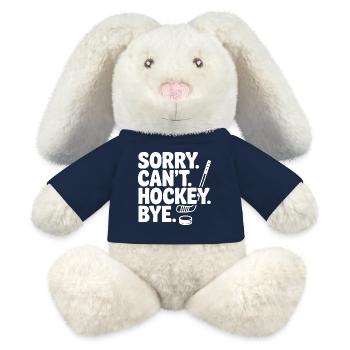 Entschuldigung. Geht nicht. Eishockey. Tschüss. - MiniFeet® RecycelHase® Creme - French Navy - Vorne