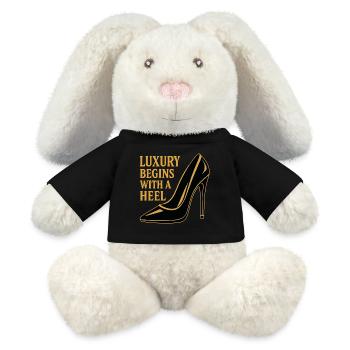 Talon haut de luxe – Diction du design en or noble - Lapin en peluche recyclé MiniFeet® Crème - noir - Devant
