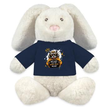 Raccoon Power Saving Mode Pullover Hoodie - MiniFeet® RecycelHase® Bunny Cream - french navy - Front