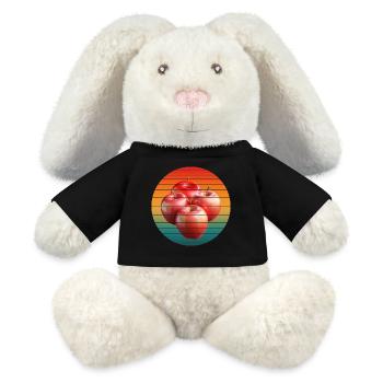 Fruit de la pomme - Lapin en peluche recyclé MiniFeet® Crème - noir - Devant