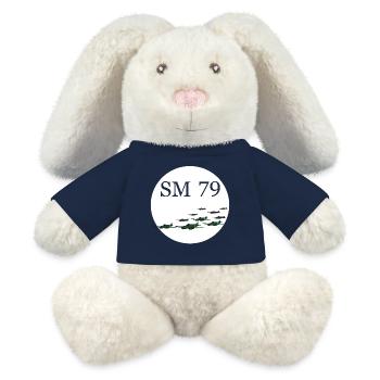 Maudit Bossu ANR - Lapin en peluche recyclé MiniFeet® Crème - bleu marine - Devant